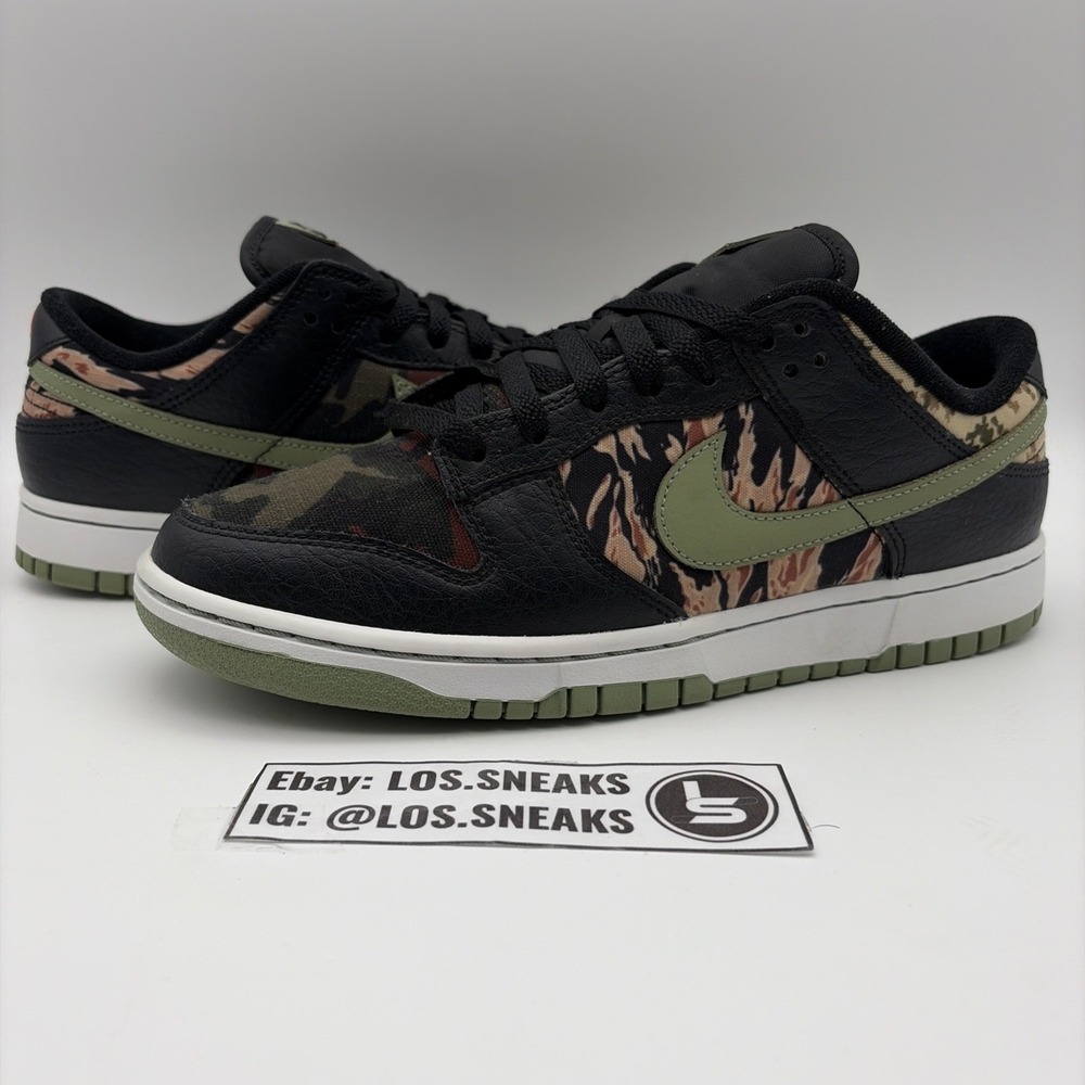 Size 9.5 - Nike‎ Dunk SE Low Black Multi-Camo (DH0957-001)